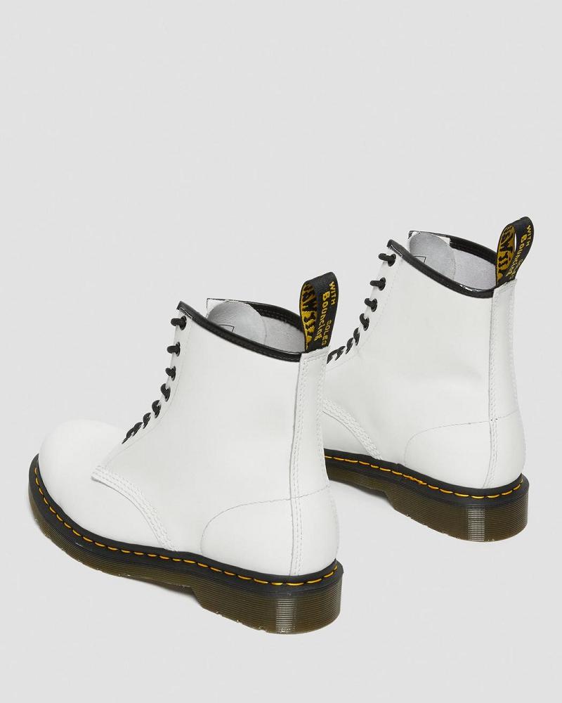 Dr Martens 1460 Smooth Læder Snørestøvler Dame Hvide | DK 207FDN